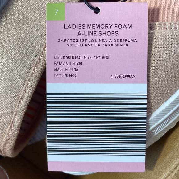 New in box Serra Ladies' Memory Foam A-Line Shoes pink size 7 - Picture 5 of 5